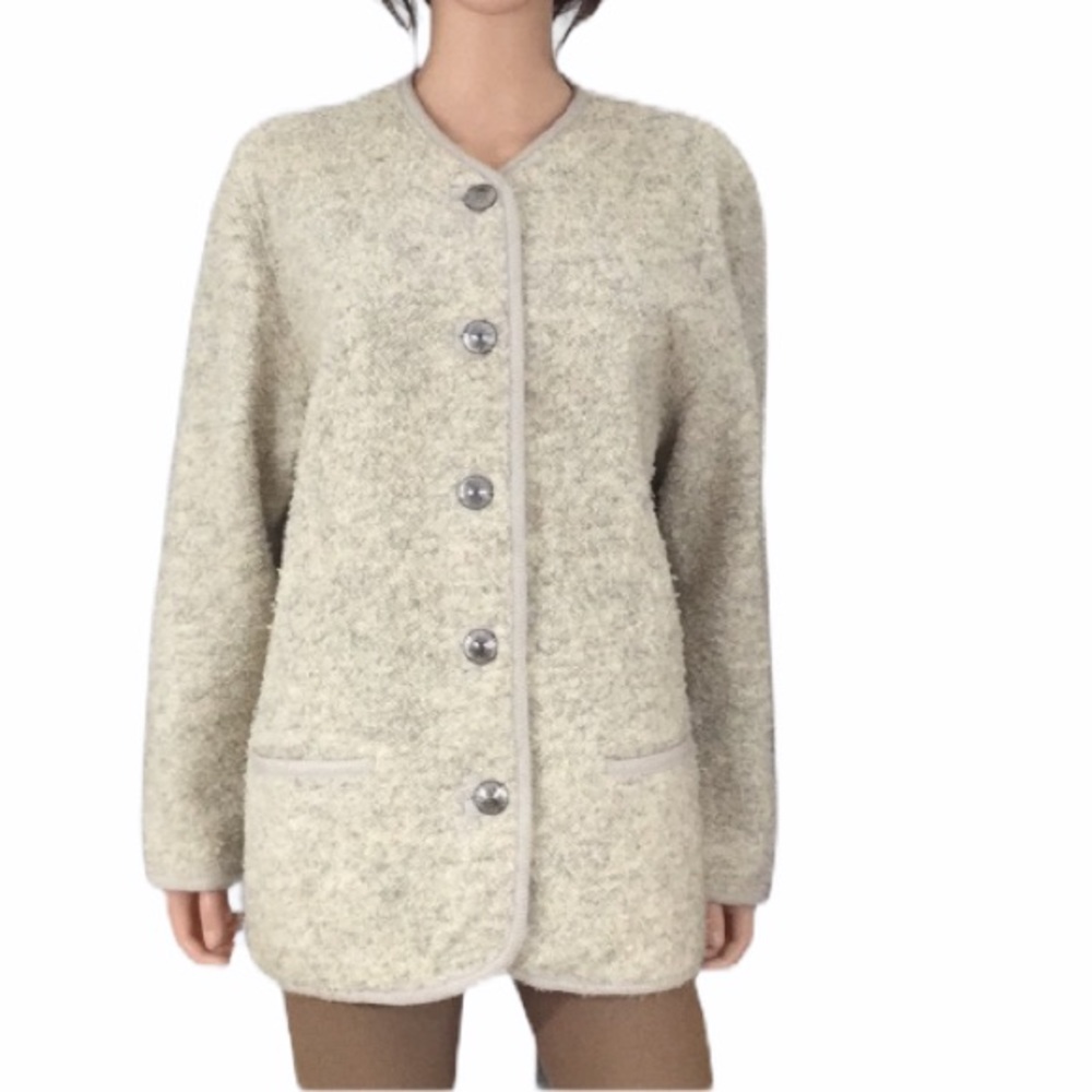 Vintage Austrian cream gray n knit jacket